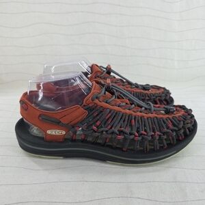 Keen Men Uneek Brick Red Gray Bungee Cord Braided Fisherman Sandals 1014618 Sz 8